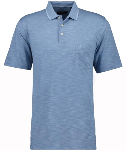 RAGMAN Herren Poloshirt gestreift Flammoptik M, Blau-717 von RAGMAN