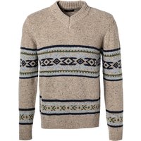 RAGMAN Herren Pullover beige Wolle gemustert von RAGMAN