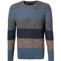 RAGMAN Herren Pullover blau Baumwolle gestreift von RAGMAN