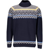 RAGMAN Herren Stehkragenpullover blau Baumwolle unifarben von RAGMAN