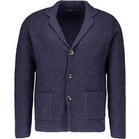 RAGMAN Herren Strickjacke blau Wolle unifarben von RAGMAN