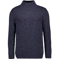 RAGMAN Herren Stehkragenpullover blau Baumwolle unifarben von RAGMAN