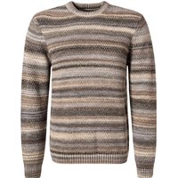 RAGMAN Herren Pullover grau Wolle gestreift von RAGMAN