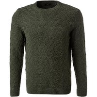 RAGMAN Herren Pullover grün Wolle unifarben von RAGMAN