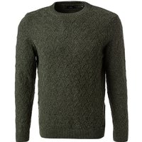 RAGMAN Herren Pullover grün Wolle unifarben von RAGMAN