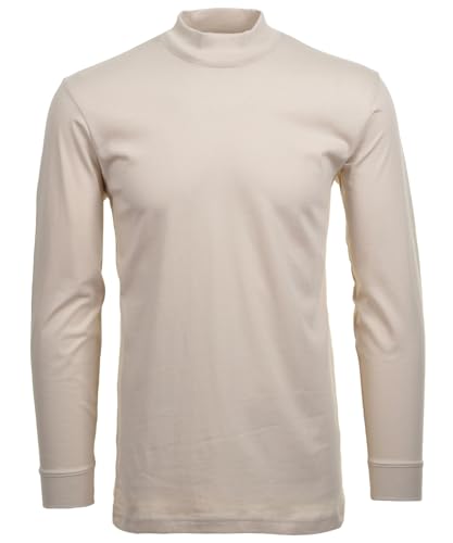RAGMAN Herren RAGMAN Stehkragenshirt langarm Gr. 5XL, Sand-085 von RAGMAN