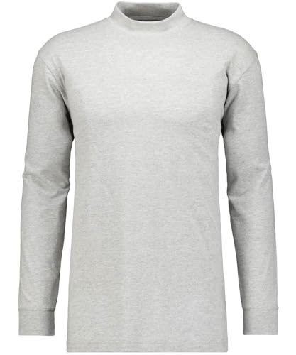 RAGMAN Herren RAGMAN Stehkragenshirt langarm Gr. M, Grau-Melange-012 von RAGMAN