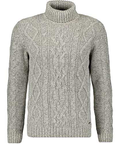 RAGMAN Herren Rollkragen-Pullover mit Zopfmuster L, Mittelgrau-150 von RAGMAN