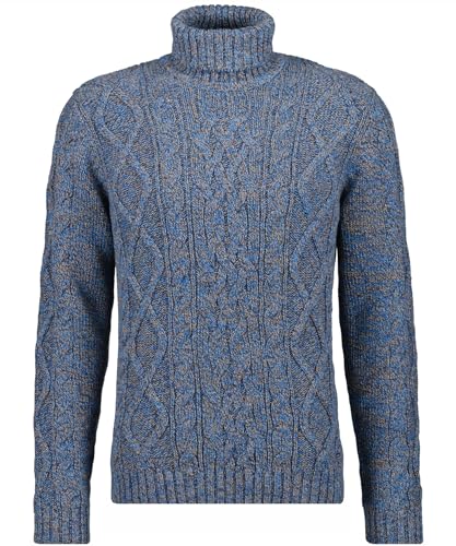 RAGMAN Herren Rollkragen-Pullover mit Zopfmuster XXL, Blau-174 von RAGMAN