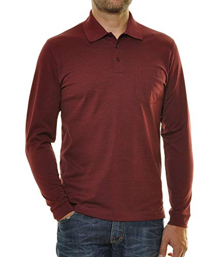 RAGMAN Herren Softknit-Polo Fineliner, Langarm L, Rot-060 von RAGMAN