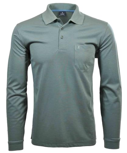 RAGMAN Herren Softknit-Polo Fineliner, Langarm Schilf-341, XXL von RAGMAN