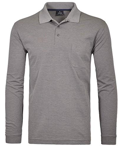 RAGMAN Herren Softknit-Polo Fineliner, Langarm XL, Silbergrau-023 von RAGMAN