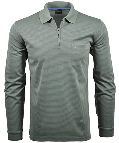 RAGMAN Herren Softknit-Polo Fineliner mit Zip L, Schilf-341 von RAGMAN