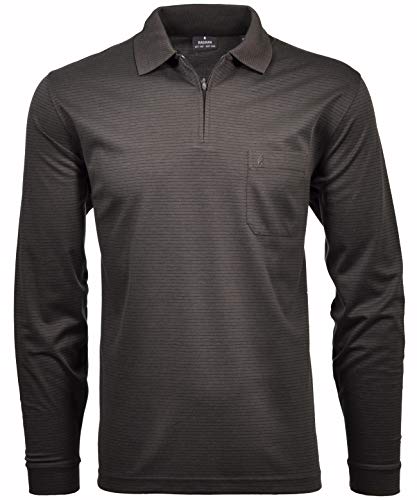 RAGMAN Herren Softknit-Polo Fineliner mit Zip M, Schiefer-027 von RAGMAN