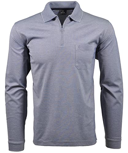 RAGMAN Herren Softknit-Polo Fineliner mit Zip XXL, Taube-073 von RAGMAN