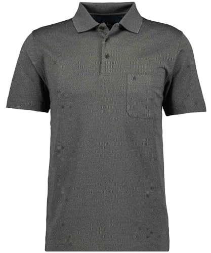 RAGMAN Herren Softknit-Polo Fischernetz Grau-Melange-194, 4XL von RAGMAN