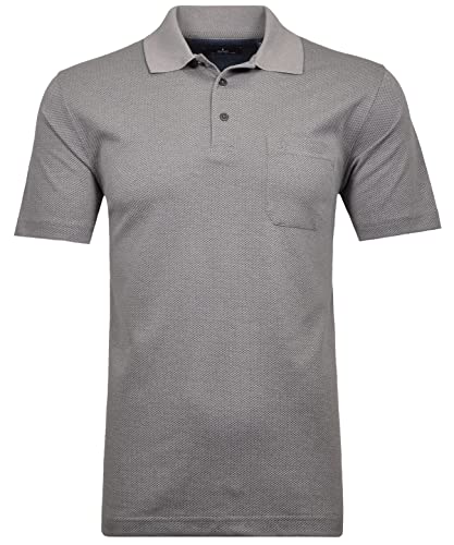 RAGMAN Herren Softknit-Polo Fishnet M, Silbergrau-023 von RAGMAN