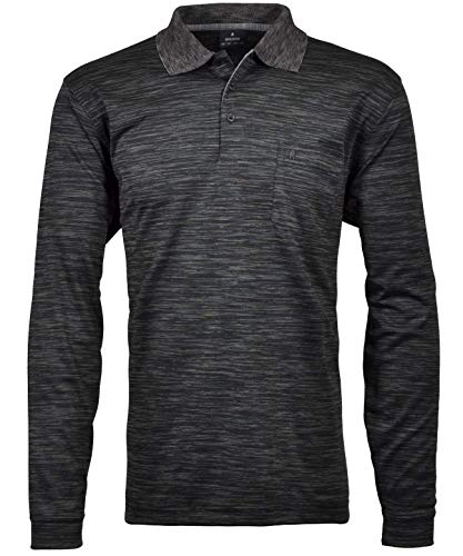 RAGMAN Herren Softknit-Polo Space dye XL, Grau-Melange-193 von RAGMAN