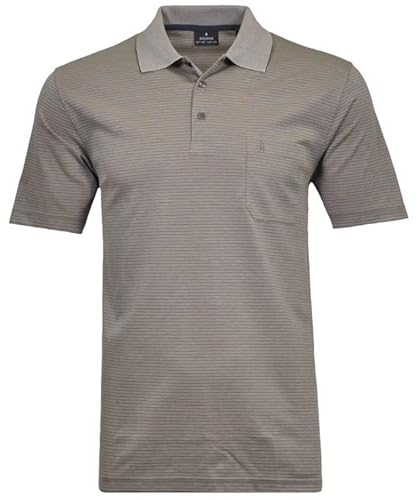 RAGMAN Herren Softknit-Polo fein gestreift 3XL, Kitt-881 von RAGMAN