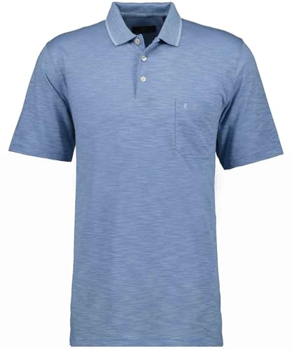 RAGMAN Herren Softknit-Polo gestreift, Flammdesign Blau-717, 4XL von RAGMAN