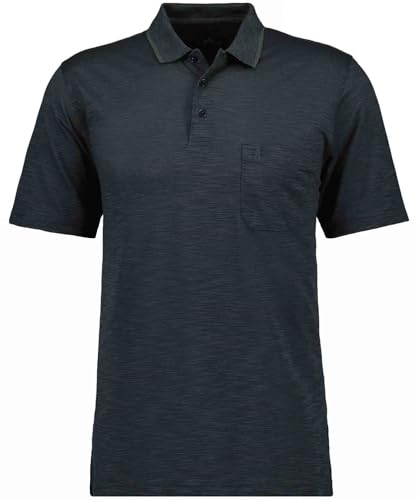 RAGMAN Herren Softknit-Polo gestreift, Flammdesign Schiefer-027, L von RAGMAN