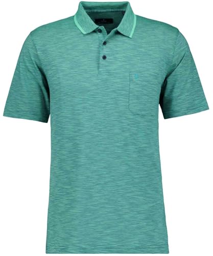 RAGMAN Herren Softknit-Polo gestreift, Flammdesign Smaragd-340, M von RAGMAN