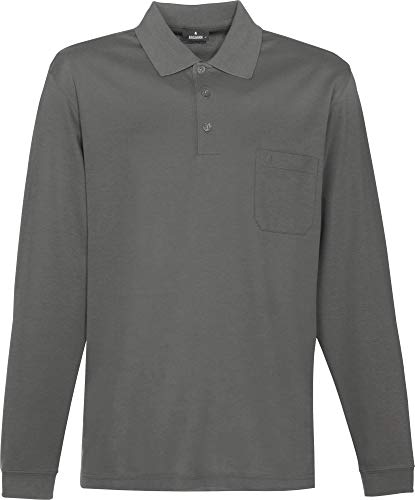 RAGMAN Herren Softknit-Polo mit Brusttasche, Langarm 4XL, Silbergrau-023 von RAGMAN