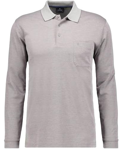 RAGMAN Herren Softknit-Polo mit Brusttasche, Langarm Silbergrau-023, 4XL von RAGMAN