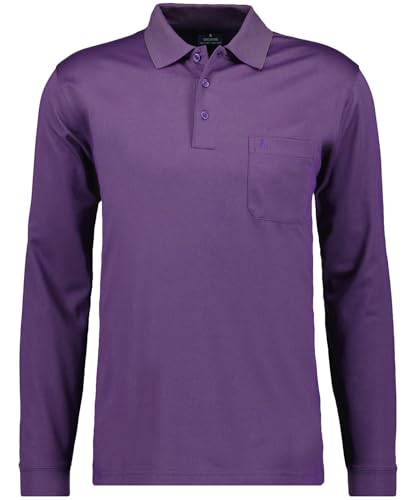 RAGMAN Herren Softknit-Polo mit Brusttasche, Langarm Flieder-042, 3XL von RAGMAN