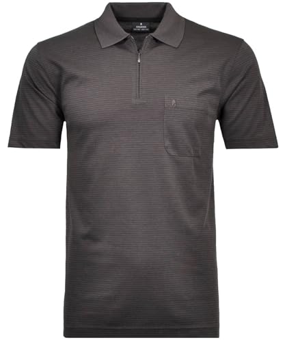 RAGMAN Herren Softknit-Polo mit Zip, fein gestreift Schiefer-027, M von RAGMAN