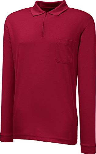 RAGMAN Herren Softknit-Poloshirt Langarm mit Zip 6XL, Erdbeere-665 von RAGMAN