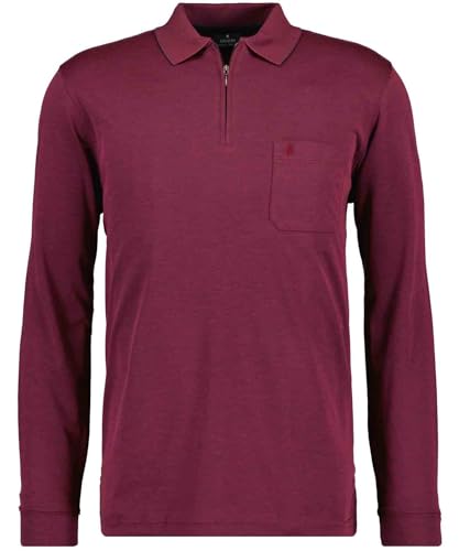 RAGMAN Herren Softknit-Poloshirt Langarm mit Zip Beere-620, 4XL von RAGMAN