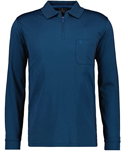 RAGMAN Herren Softknit-Poloshirt Langarm mit Zip L, Dunkelblau-793 von RAGMAN