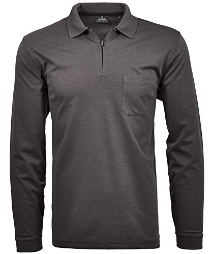 RAGMAN Herren Softknit-Poloshirt Langarm mit Zip L, Schiefer-027 von RAGMAN