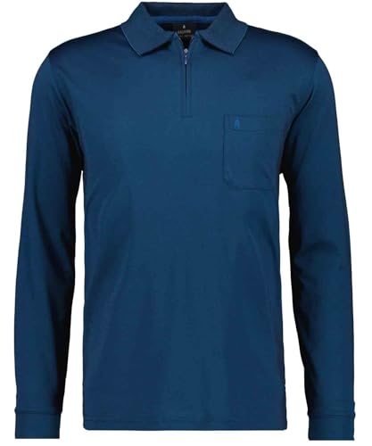 RAGMAN Herren Softknit-Poloshirt Langarm mit Zip Dunkelblau-793, M von RAGMAN