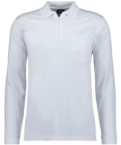 RAGMAN Herren Softknit-Poloshirt Langarm mit Zip M, Weiss-006 von RAGMAN
