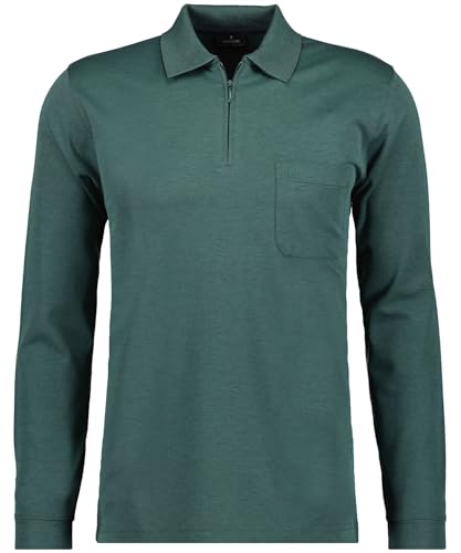 RAGMAN Herren Softknit-Poloshirt Langarm mit Zip XXL, Moosgrün-318 von RAGMAN
