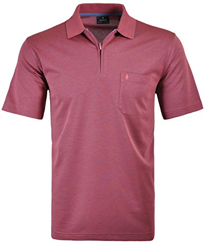 RAGMAN Herren Softknit-Poloshirt mit Zip L, Beere-683 von RAGMAN