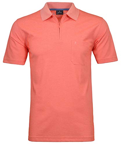 RAGMAN Herren Softknit-Poloshirt mit Zip L, Hellrot-638 von RAGMAN