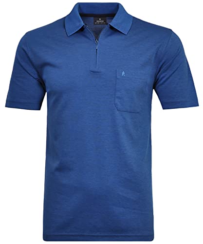 RAGMAN Herren Softknit-Poloshirt mit Zip XL, Blau-Melange-765 von RAGMAN