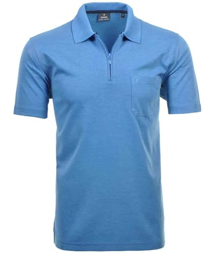 RAGMAN Herren Softknit-Poloshirt mit Zip Aqua-702, XXL von RAGMAN