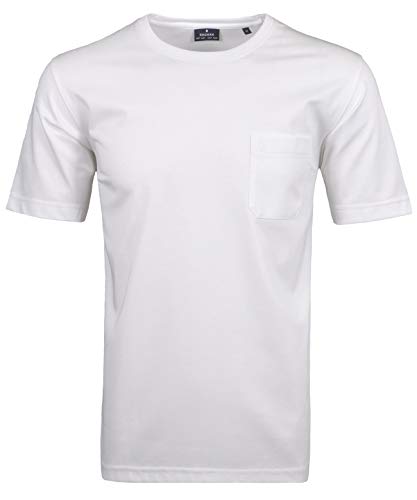 RAGMAN Herren Softknit T-Shirt Rundhals, mit Brusttasche L, Weiss-006 von RAGMAN