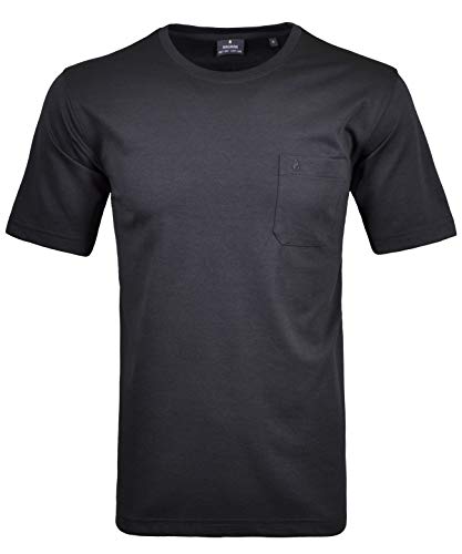 RAGMAN Herren Softknit T-Shirt Rundhals, mit Brusttasche S, Schwarz-009 von RAGMAN