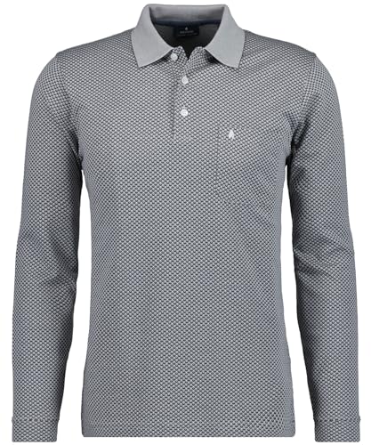 RAGMAN Herren Softknitpolo Jacquard, Langarm XXL, Silbergrau-023 von RAGMAN