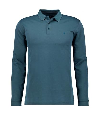 RAGMAN Herren Softknitpolo Langarm Modern Fit Dunkelgrün-357, XXL von RAGMAN