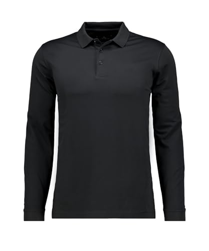 RAGMAN Herren Softknitpolo Langarm Modern Fit Schwarz-009, M von RAGMAN