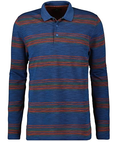 RAGMAN Herren Softknitpolo Multicolour-Streifen, Langarm 3XL, Blau-Melange-765 von RAGMAN