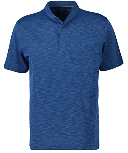 RAGMAN Herren Softknitpolo mit Stehkragen und Flammdesign 3XL, Blau-Melange-765 von RAGMAN