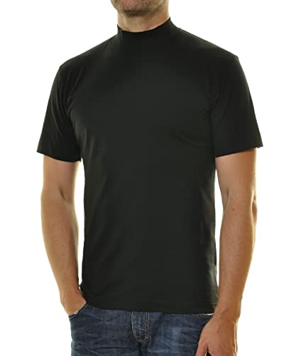 RAGMAN Herren Stehkragenshirt Kurzarm 4XL, Schwarz-009 von RAGMAN