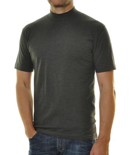 RAGMAN Herren Stehkragenshirt Kurzarm Anthrazit-019, M von RAGMAN